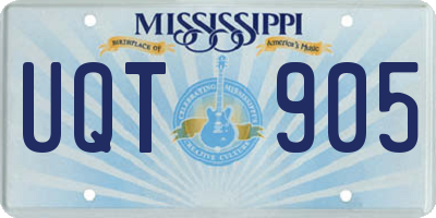 MS license plate UQT905