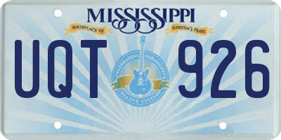 MS license plate UQT926