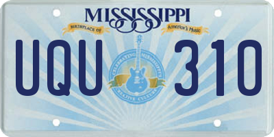 MS license plate UQU310