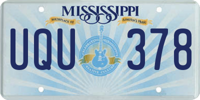 MS license plate UQU378