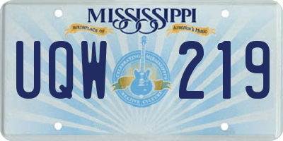 MS license plate UQW219