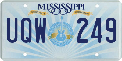 MS license plate UQW249