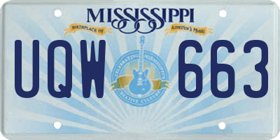 MS license plate UQW663