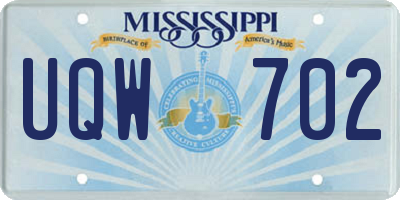 MS license plate UQW702