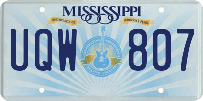 MS license plate UQW807