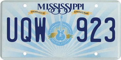 MS license plate UQW923