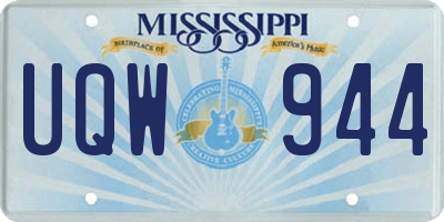MS license plate UQW944