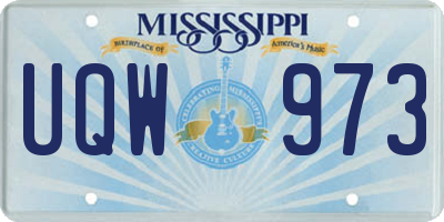 MS license plate UQW973
