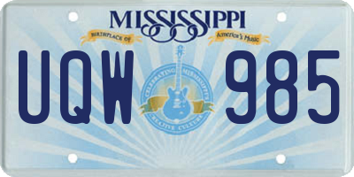 MS license plate UQW985