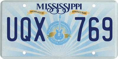 MS license plate UQX769