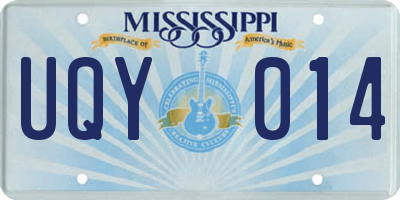 MS license plate UQY014