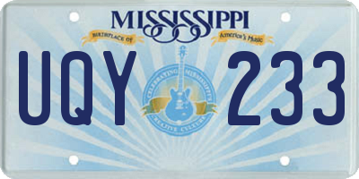MS license plate UQY233