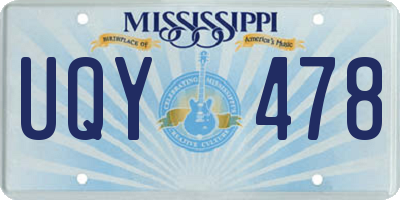 MS license plate UQY478