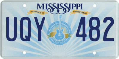 MS license plate UQY482