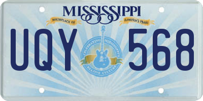 MS license plate UQY568