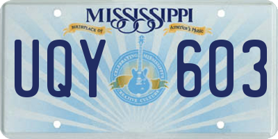 MS license plate UQY603