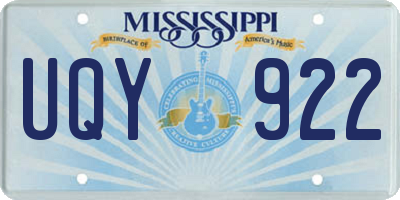 MS license plate UQY922