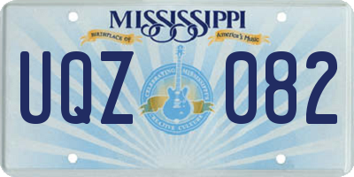 MS license plate UQZ082
