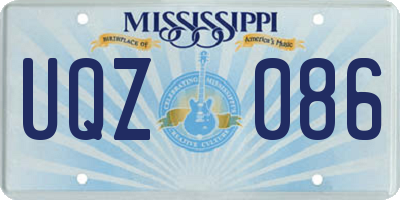 MS license plate UQZ086