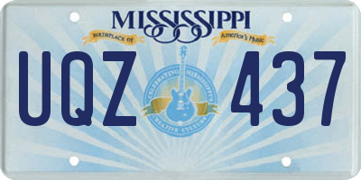 MS license plate UQZ437