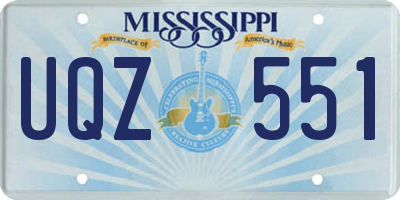 MS license plate UQZ551