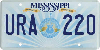 MS license plate URA220