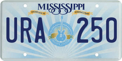 MS license plate URA250