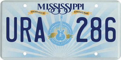 MS license plate URA286