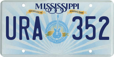 MS license plate URA352