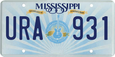 MS license plate URA931