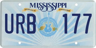 MS license plate URB177