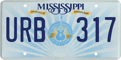 MS license plate URB317