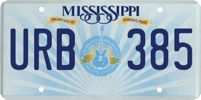 MS license plate URB385