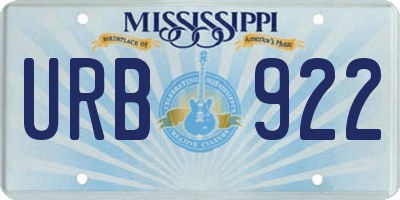 MS license plate URB922