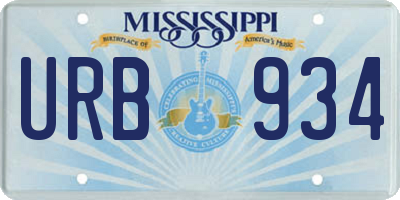MS license plate URB934