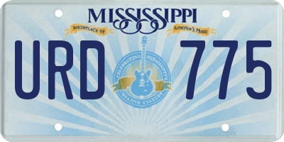 MS license plate URD775