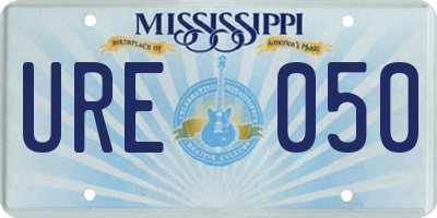 MS license plate URE050