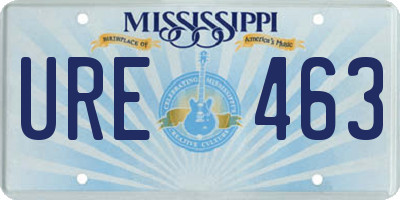 MS license plate URE463