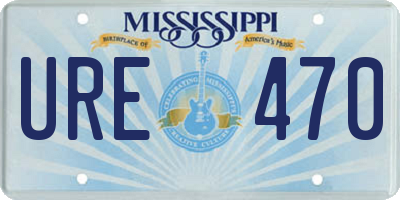 MS license plate URE470