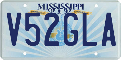 MS license plate V52GLA