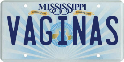 MS license plate VAGINAS