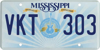 MS license plate VKT303