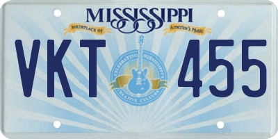 MS license plate VKT455