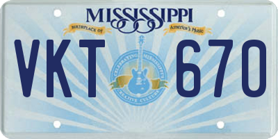 MS license plate VKT670