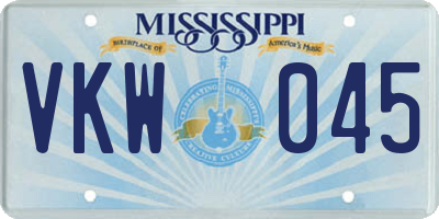 MS license plate VKW045