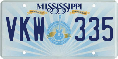 MS license plate VKW335