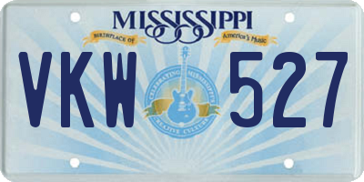 MS license plate VKW527
