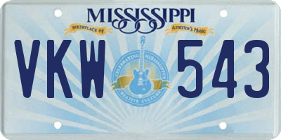 MS license plate VKW543