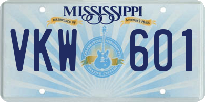 MS license plate VKW601