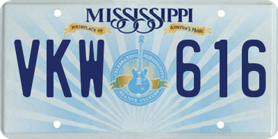 MS license plate VKW616